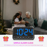 Reloj Digital LED para Dormitorio con Alarma Fuerte y Snooze