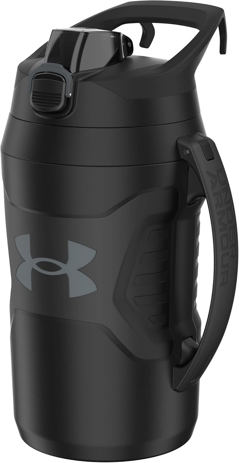 Under Armour, Playmaker Jug - Botella deportiva de agua con asa, aislamiento de espuma y resistente a fugas, 64 onzas y 32 onzas