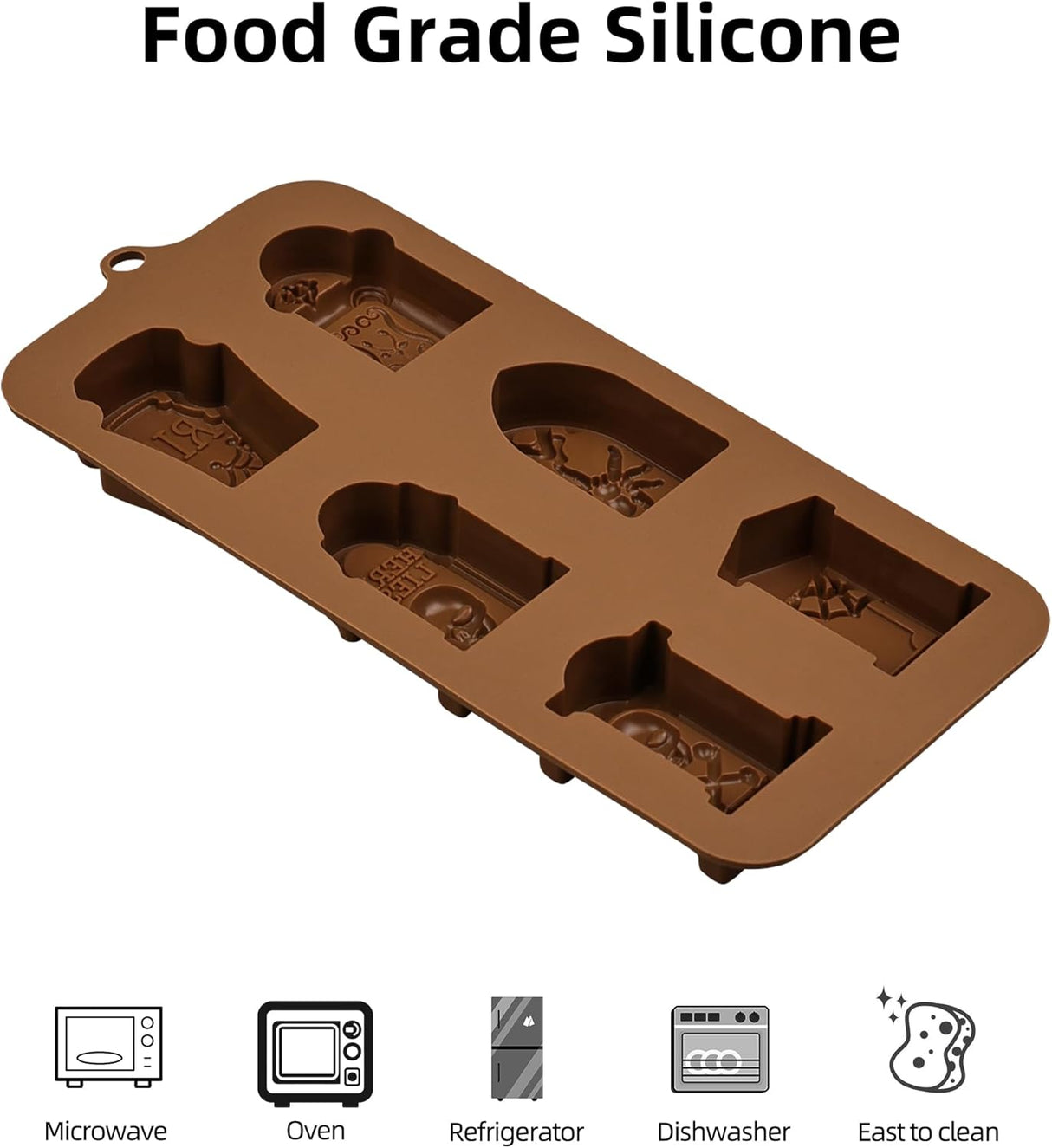 Moldes de Chocolate Halloween, Silicona, Tumbas, 2 pcs
