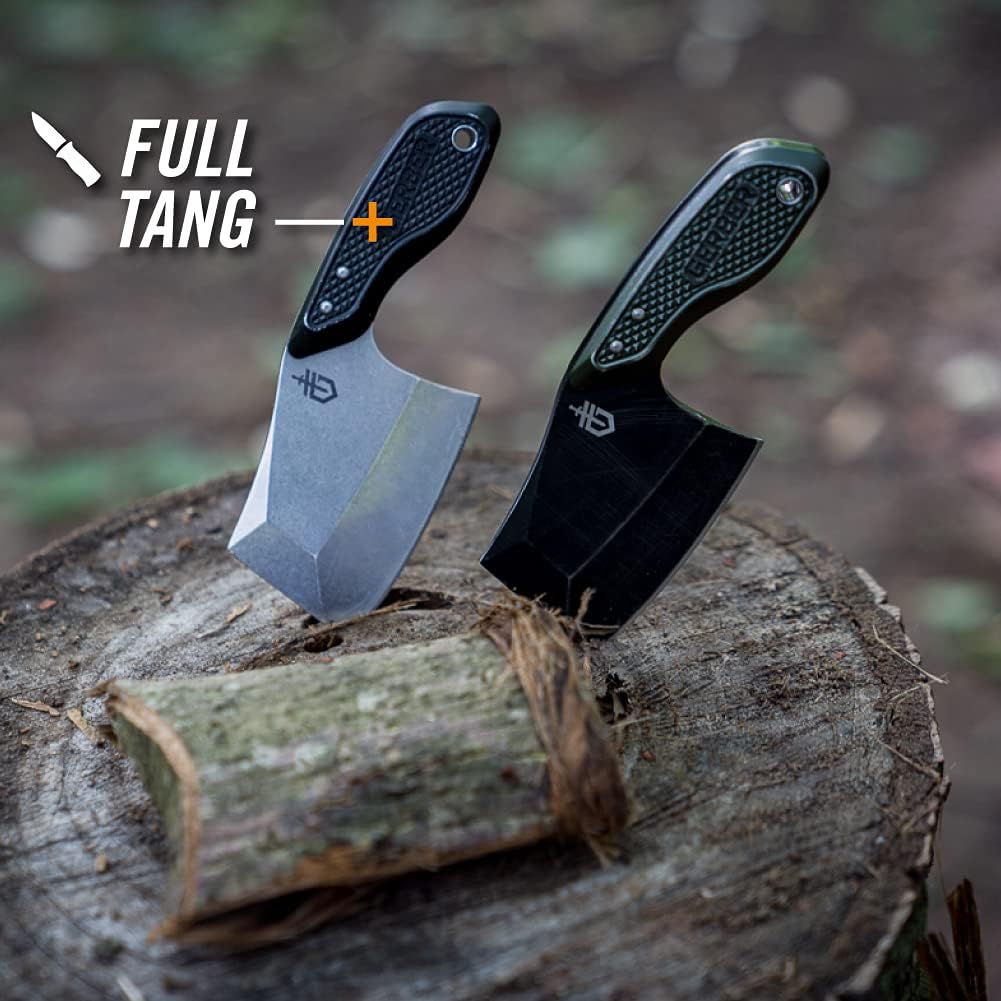 Cuchillo de hoja fija con funda, verde