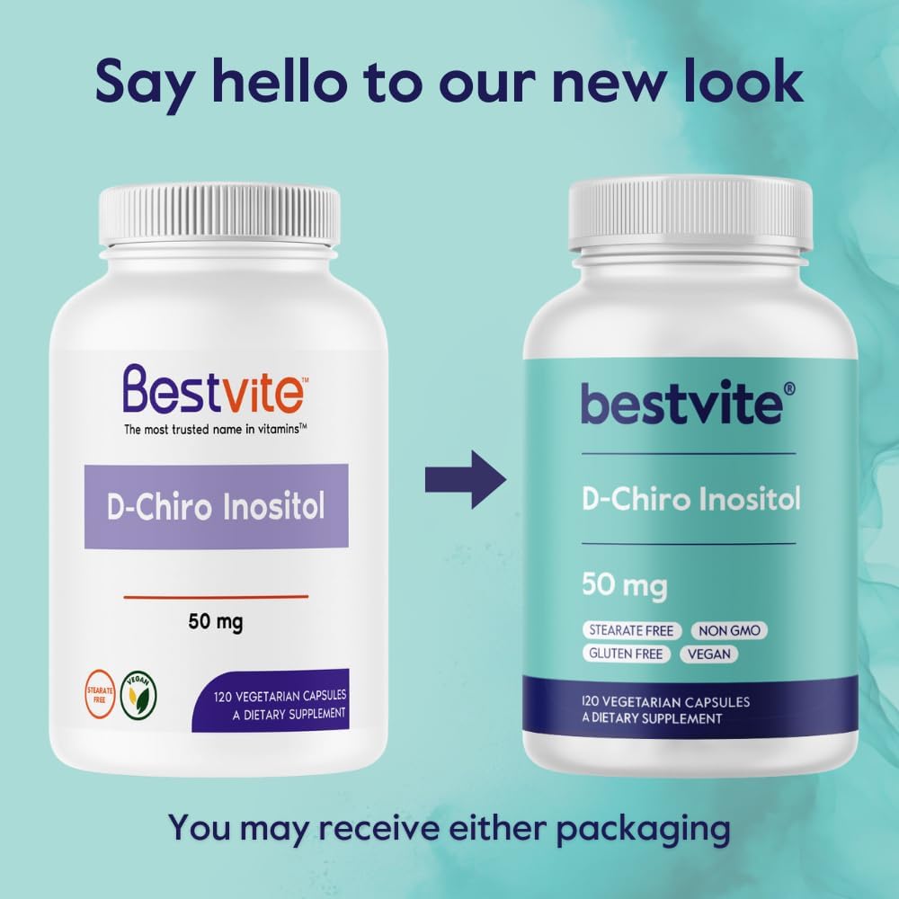BESTVITE D-Chiro Inositol Cápsulas Veganas 120 No Stearates