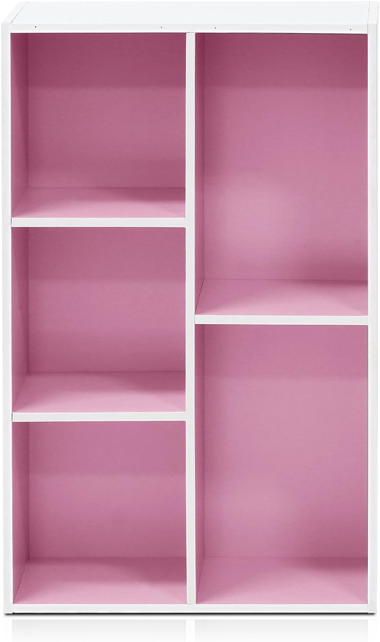 Estantería reversible con 5 cubos - Furinno 11069WH/PI