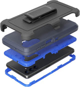 Funda compatible con Samsung Galaxy A13 5G (no para A13 4G), con clip de cinturón, resistente, resistente a prueba de golpes, protección de cuerpo completo, función atril, funda para Samsung Galaxy A13 5G (azul)