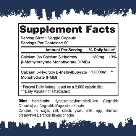 Gaspari Nutrition HMB Suplemento para Músculo, 1000 mg, 90 Servs