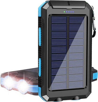 Banco Solar Portátil 38800mAh Cargador Dual USB Impermeable