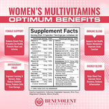 Multivitamina para mujeres - Suplemento para energía, inmunidad y apoyo femenino - Vitaminas diarias para mujeres con biotina, calcio, magnesio - Sin OGM, Multivitamina de mujeres vegetarianas - 120 cápsulas