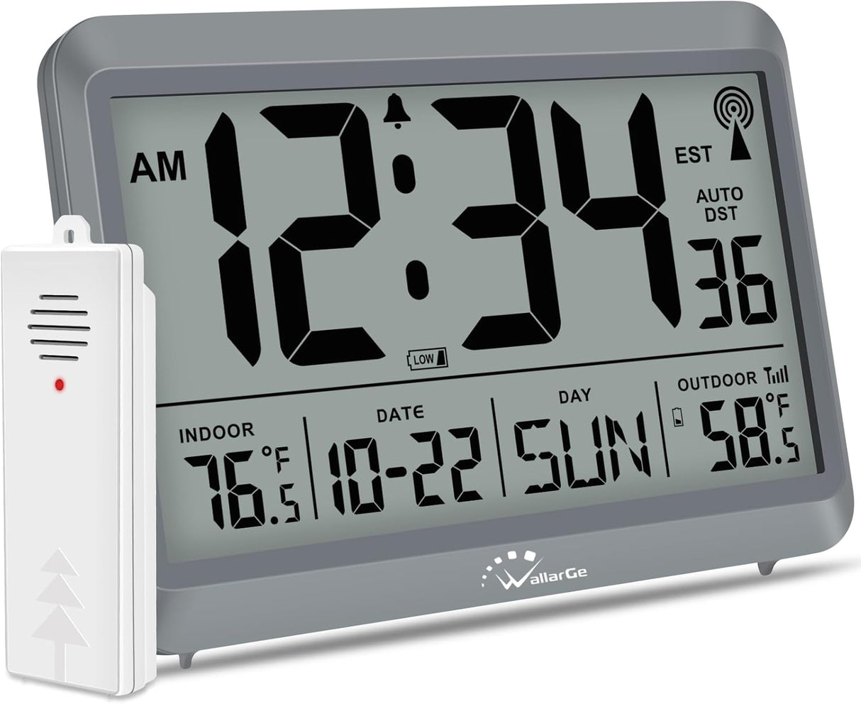 Reloj Atómico Digital con Temperatura y 4 Zonas Horarias