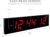 Reloj Digital LED Sobredimensionado - 6 Niveles de Brillo