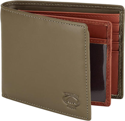 Billetera Bifold de Cuero con Modo Sigiloso, Ventana ID y RFID