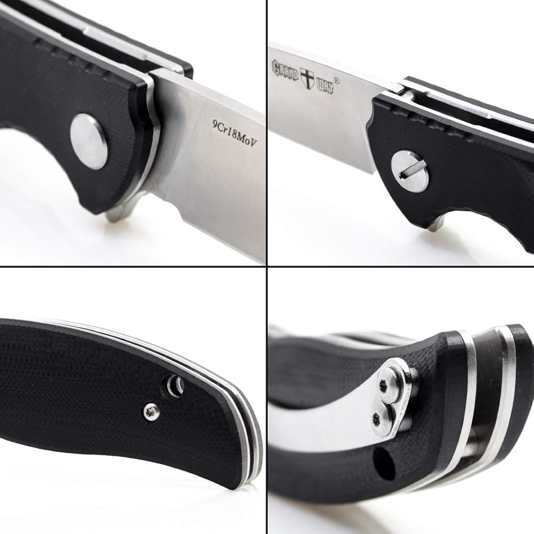 Navaja de bolsillo navaja plegable negra con mango G10