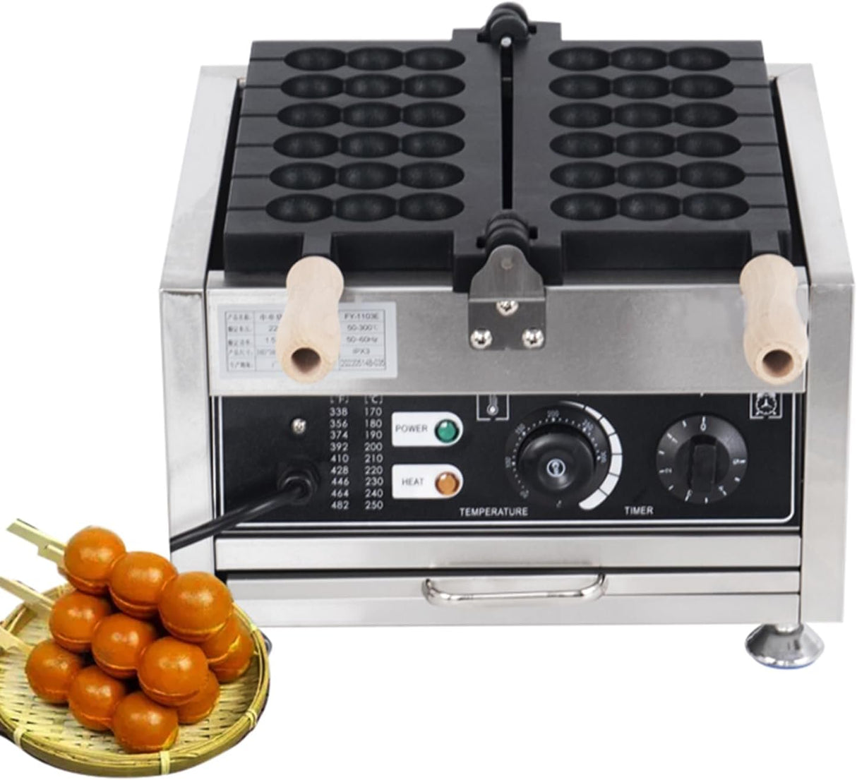 Máquina de Waffle Ball Commercial Electric - Snack Maker