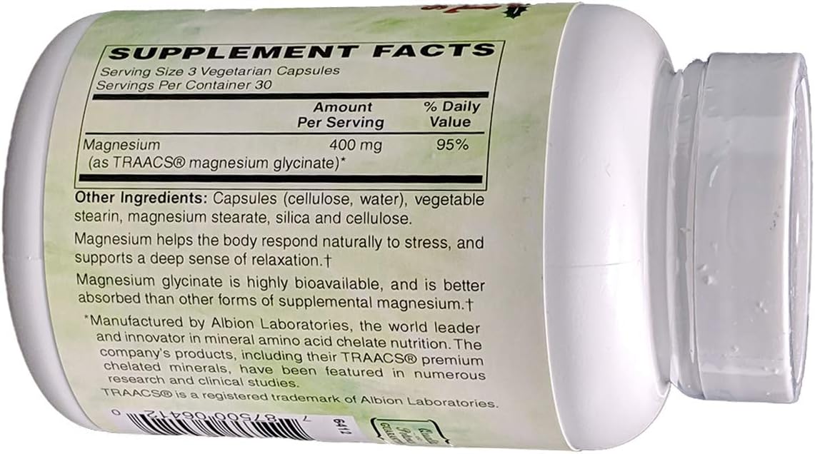 Magnesio Glicinato 400mg 90 Cápsulas Vegetarianas