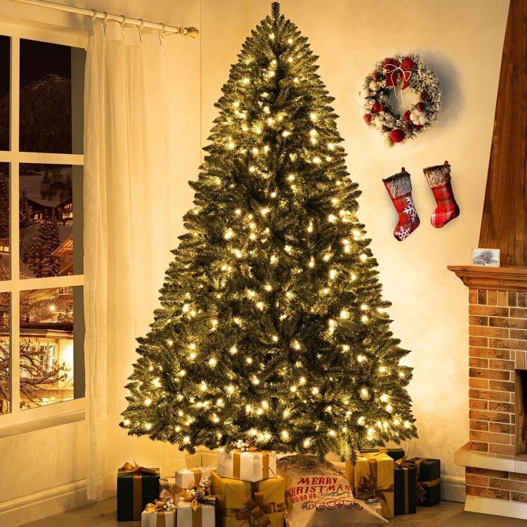 Árbol de Navidad Artificial de 7.5ft con Luces, Modelo Prelit