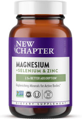Suplemento de Magnesio-Selenio-Zinc New Chapter, 30 cápsulas