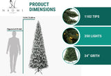 Árbol de Navidad artificial esbelto con luces, modelo 7.5ft