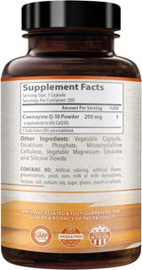 Coenzima Q10 200mg Suplemento Antioxidante y Energía, 200 cápsulas