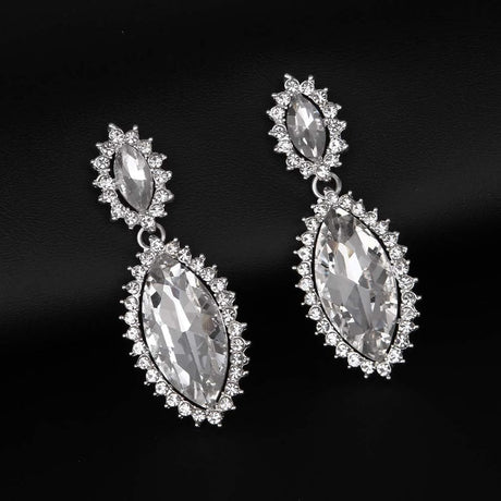 Pendientes de boda de cristal de diamantes de imitación