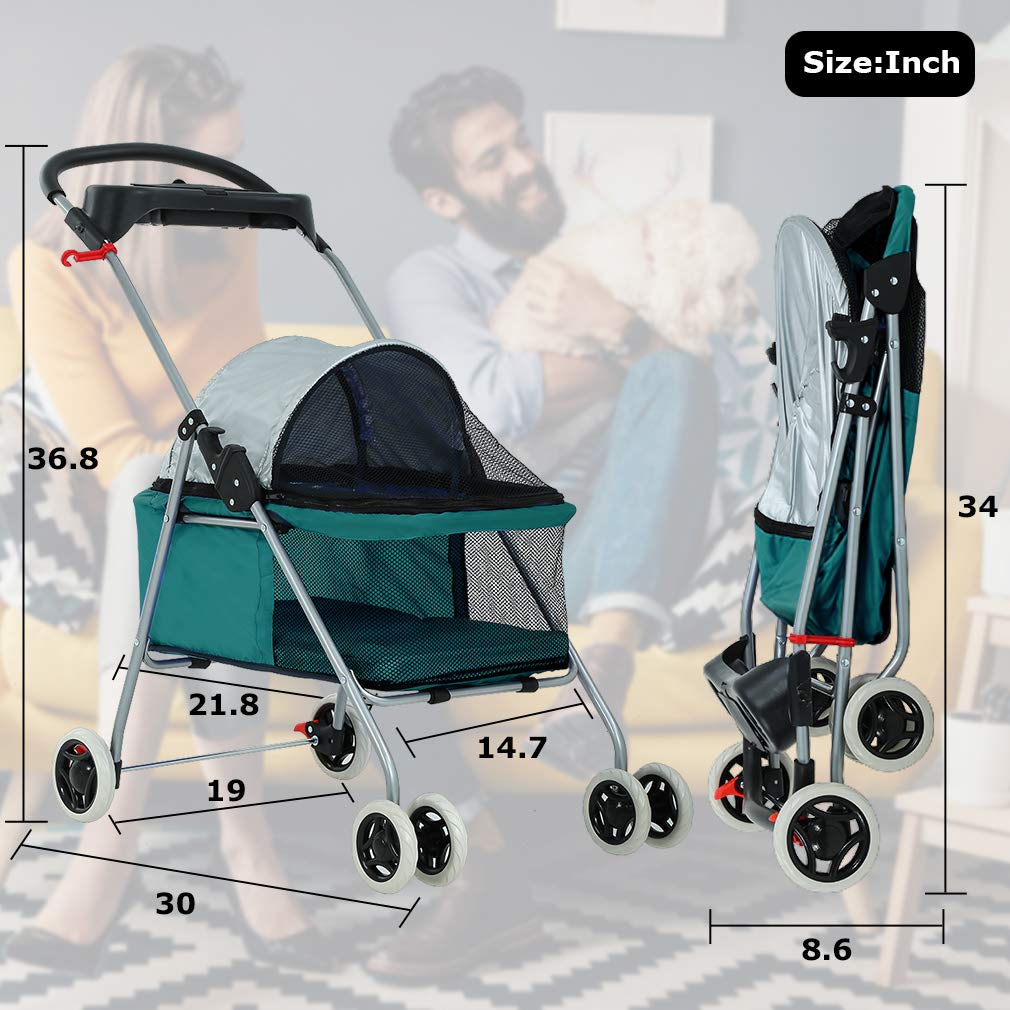 Carrito de mascotas BestPet, plegable y portátil para viajes