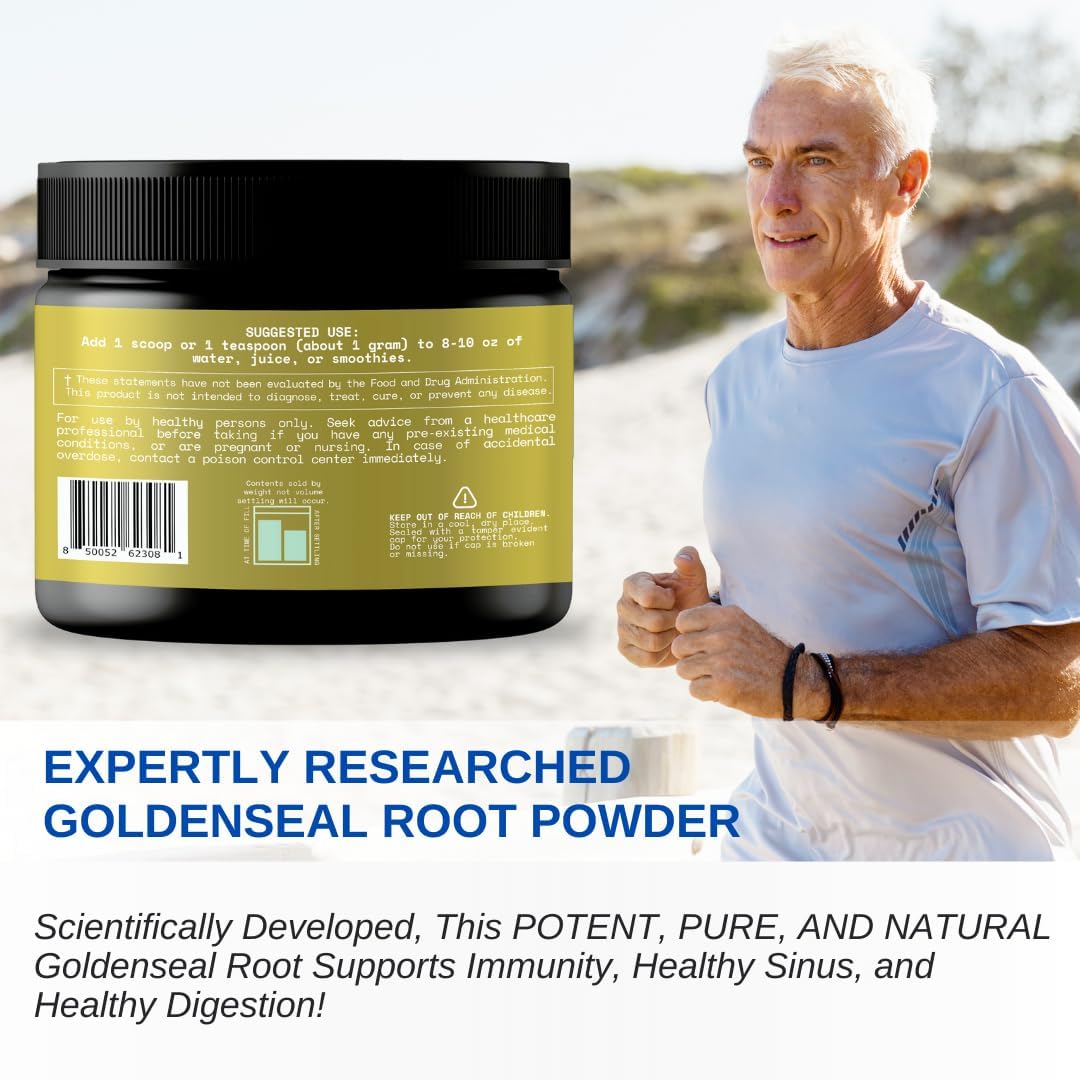 Suplemento Polvo de raíz Goldenseal – 4 onzas, 113 porciones