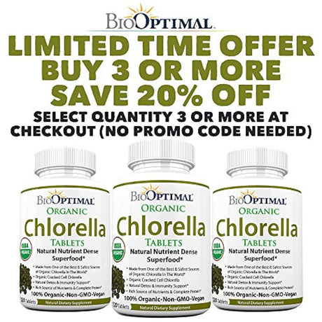 BioOptimal Chlorella, comprimidos orgánicos de clorella