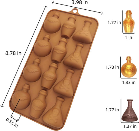 Moldes de Silicona para Caramelos, 3pcs, Halloween, Botella