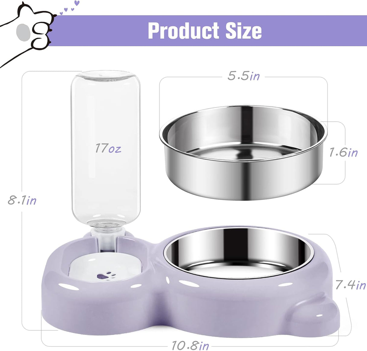 Conjunto de Comedero y Dispensador para Perros y Gatos - Modelo A