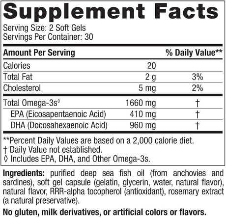 Suplemento DHA Xtra, Fresa  60 geles 1660 mg Omega-3