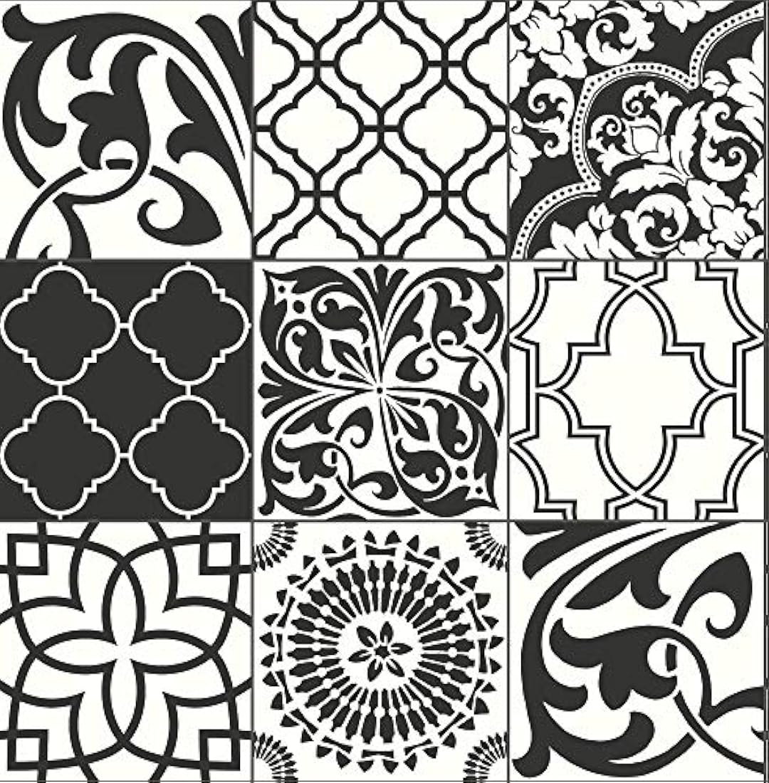 NextWall - Papel pintado para azulejos (blanco y negro)