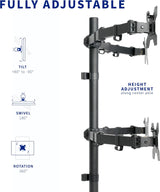 Soporte de Monitor VIVO para 4 Pantallas, Ajustable, STAND-V004