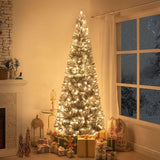 Árbol de Navidad artificial esbelto con luces, modelo 7.5ft