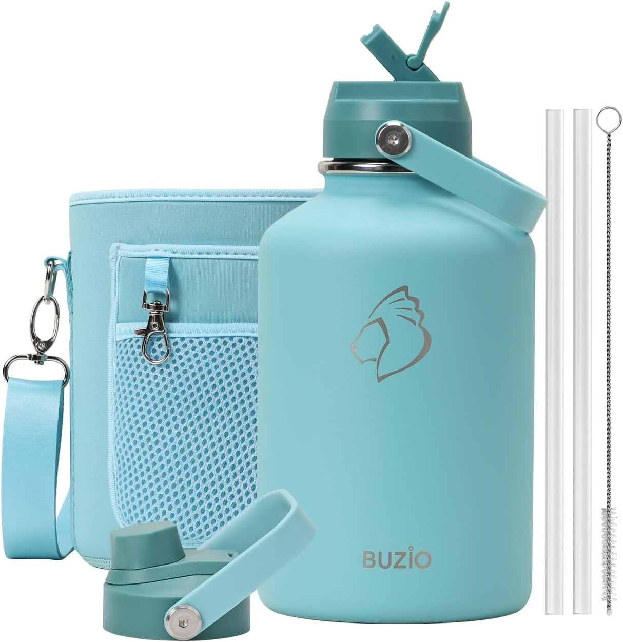Botella de agua aislada BUZIO 64 oz, acero inoxidable, 48h frío