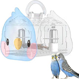 Jaula de viaje para pájaros transparente portador de viaje