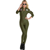 Disfraz de Top Gunde  para mujer verde oliva talla S
