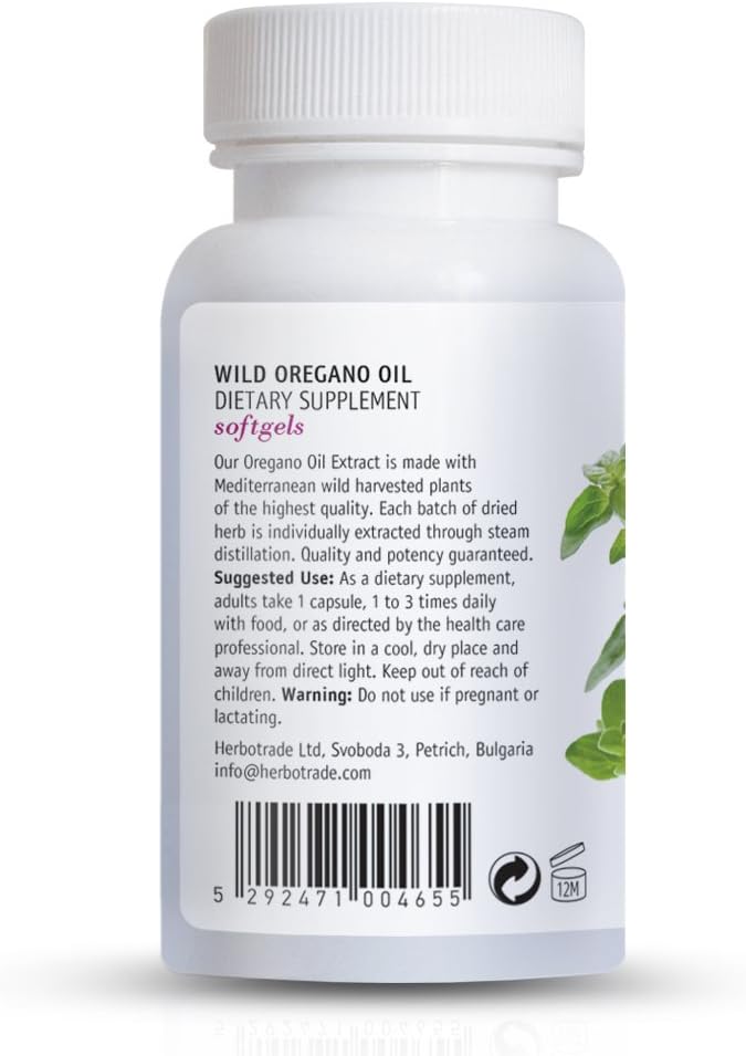 Cápsulas de Aceite de Orégano Silvestre, Alto Carvacrol, 60 cáps.