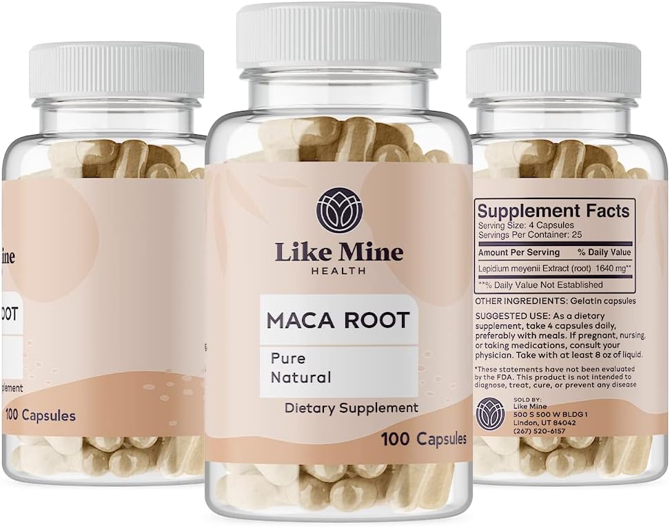 Mía Mine Maca Root 100 Cápsulas Puras Sin Rellenos