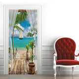MUMOHO Mural de puerta 3D para puerta de oficina, decoración de interiores, dormitorio, sala de estar, baño, decoración de casa, 30.31 pulgadas 78.74 pulgadas