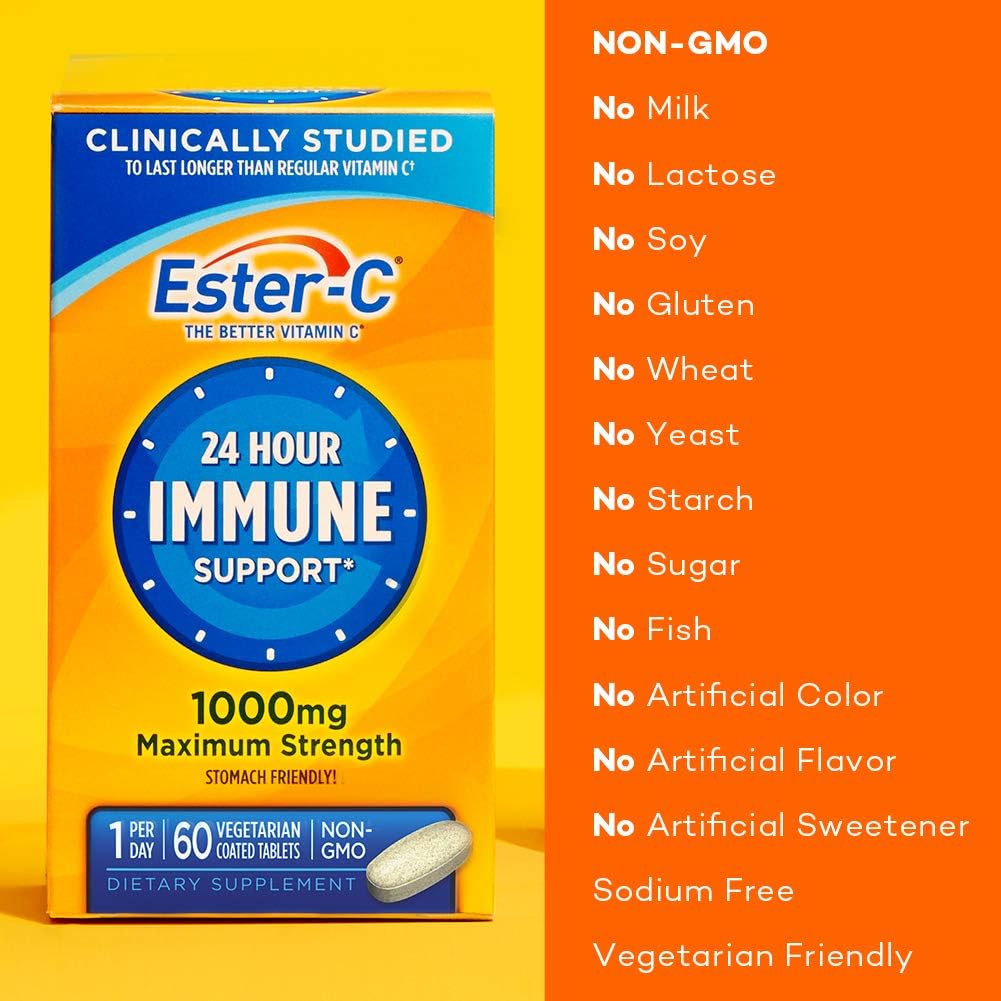 Ester-C® Vitamina C, 1,000 mg, 60 comprimidos recubiertos