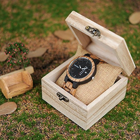 Reloj de madera para hombre Cuarzo analógico c