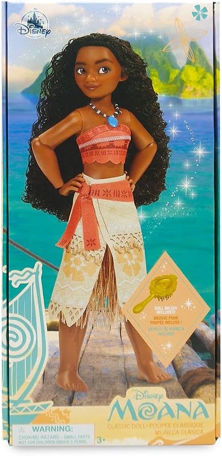 Muñeca Clásica Moana, Disney Store, 11 Pulgadas, Posable, con Cepillo