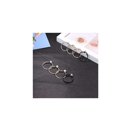 Aretes de aro con clip para mujer