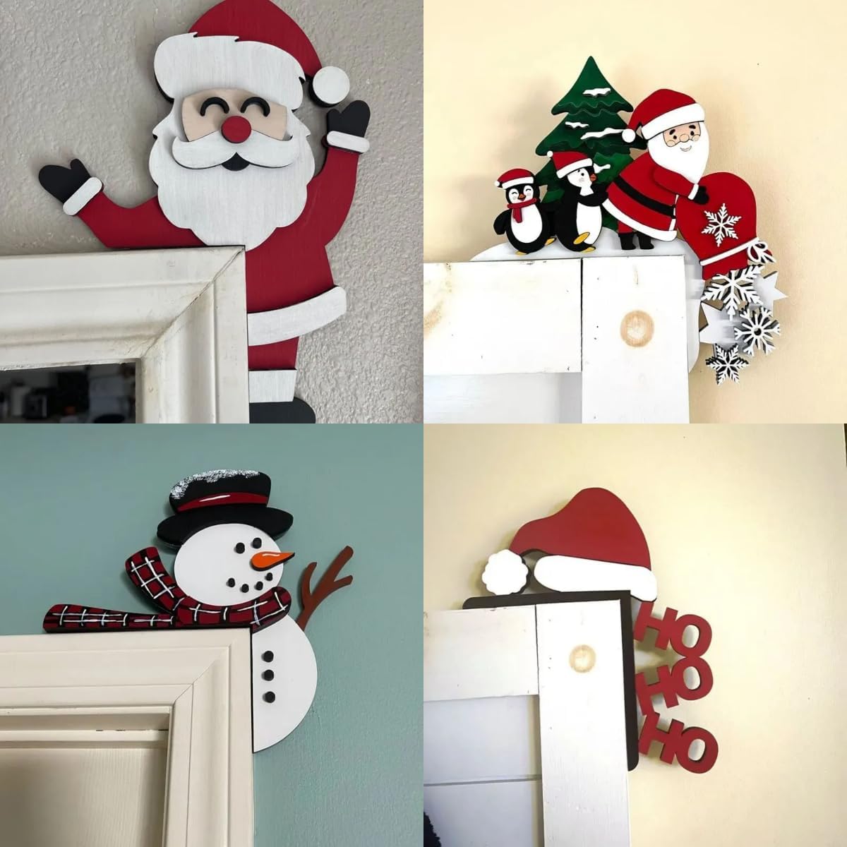 Adornos Navideños Metal para Puerta - Decoración Divertida 2024