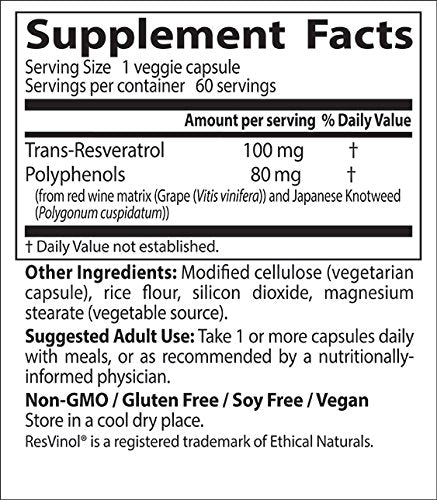 Doctor's Best, Trans-Resveratrol con ResVinol