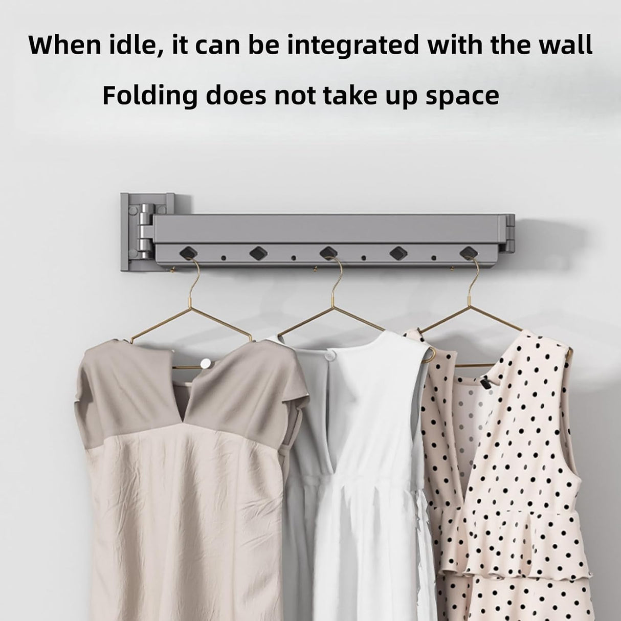 Perchero Plegable de Pared con Brazo Extensible, Modelo A