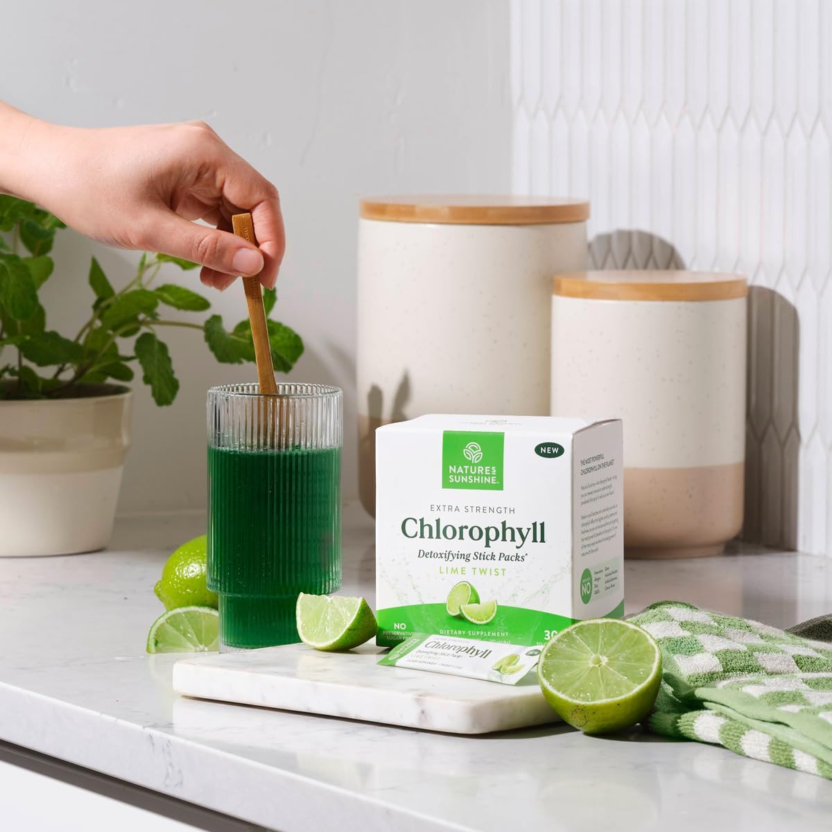 Suplemento clorofila sabor lima Paquetes de palitos