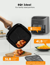 Freidora de Aire Nuwave Brio Plus 8 Qt, 5 Funciones, 100 Presets