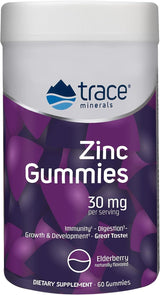 Trace Minerals Zinc Gummies - Suplemento con Elderberry, 60 Gummies