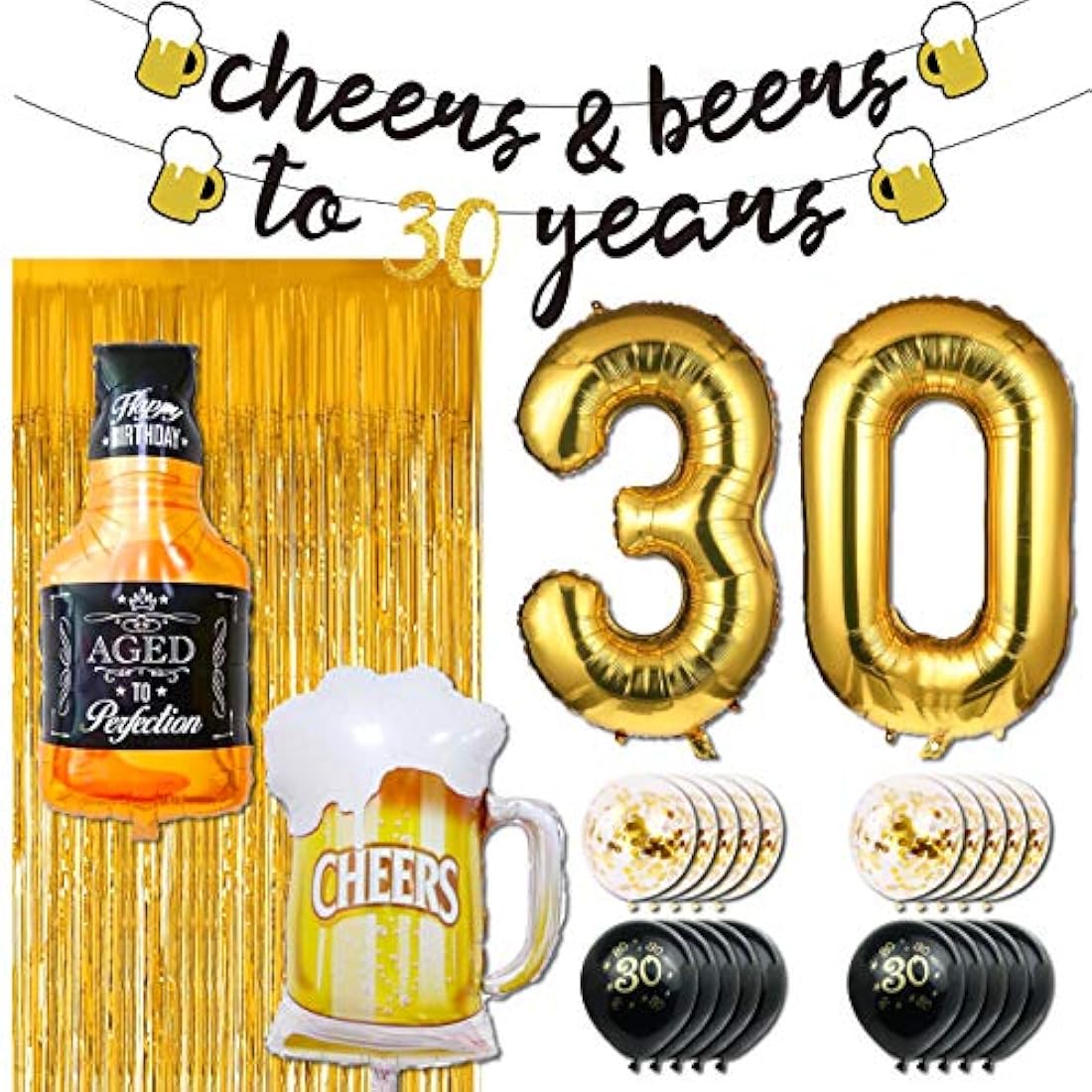 Kits de Decoración de 30 cumpleaños/83 piezas.Cefanty_Direct