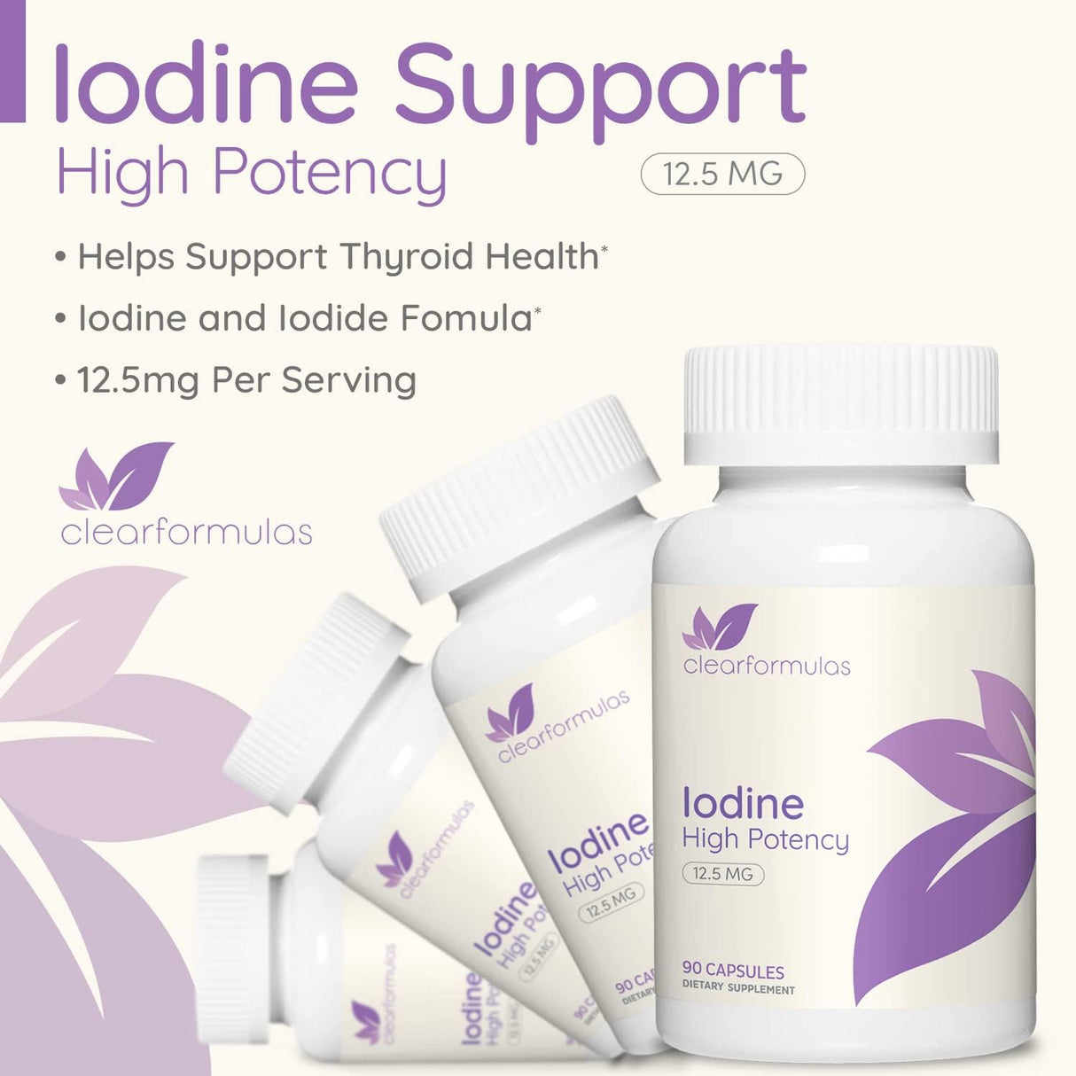 Suplemento de Yodo 12.5 mg Salud Tiroides 90 cápsulas