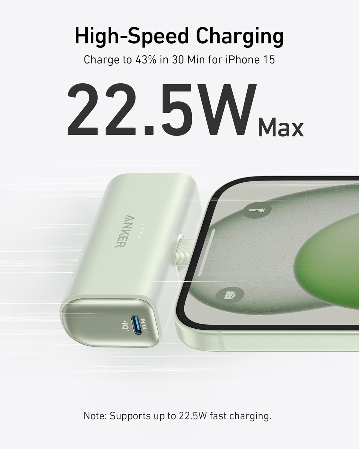 Cargador portátil con conector USB C integrado Anker