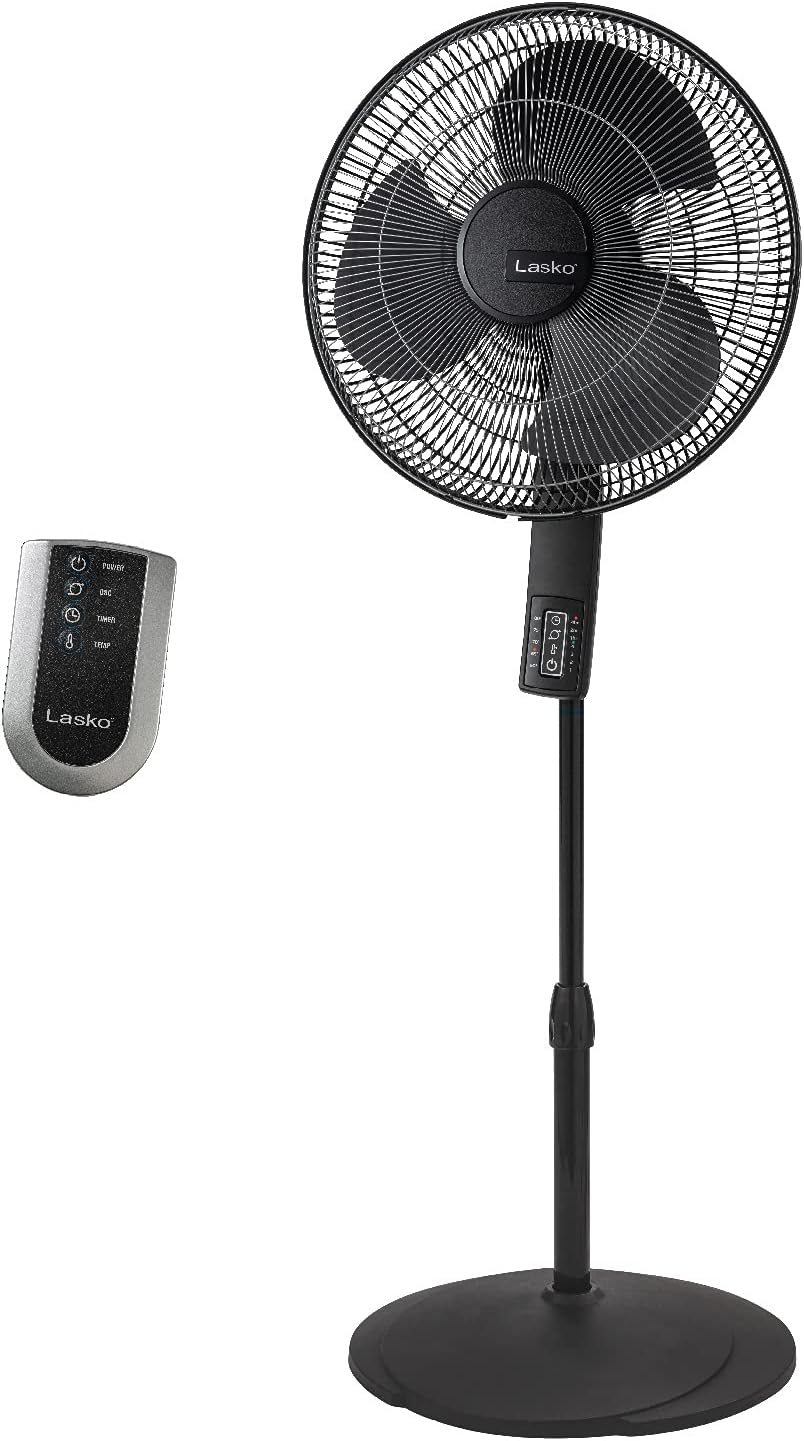 Ventilador de pedestal Lasko, oscilante, control remoto, S16612